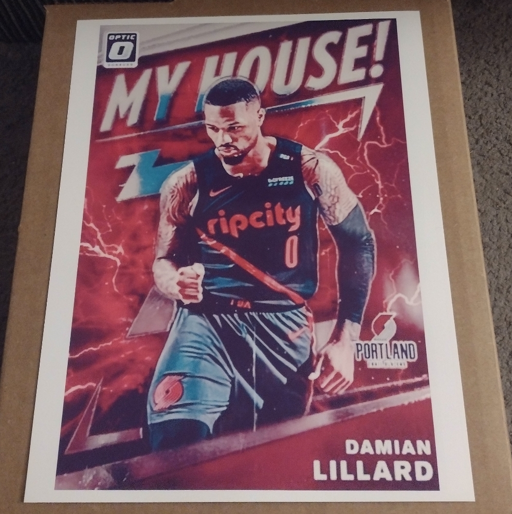 DAMIAN LILLARD MY HOUSE! BLAZERS COMIC ART REPRINT GLOSSY 8.5x11 NBA WALL POSTER